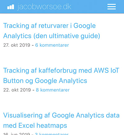 Forsiden er meget simpel.