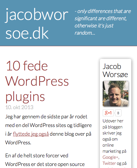 Websitet vil tilpasse sig skærmstørrelsen og er dermed "responsivt".