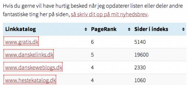Tabellen på desktop. Fin på desktop, men for bred til mobil.