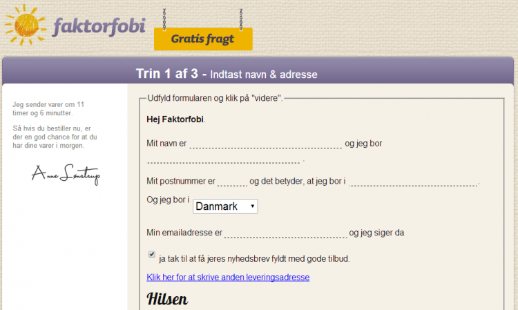 Betalingsflowet på faktorfobi.