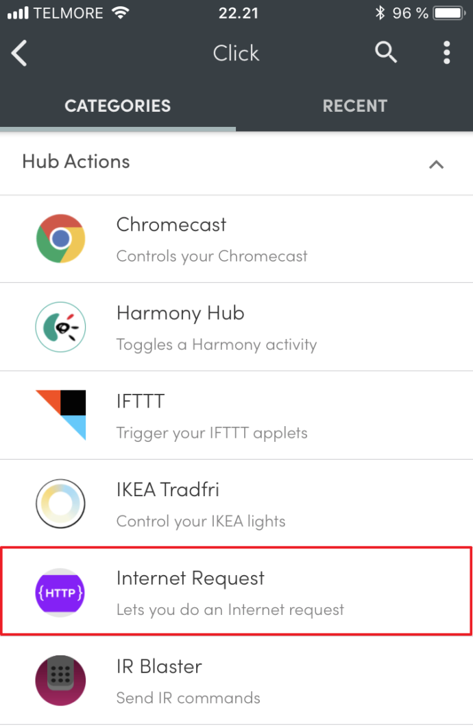 Flic kan kalde en URL når man trykker på knappen.