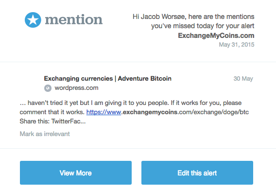 mention.com omtale af exchangemycoins.com