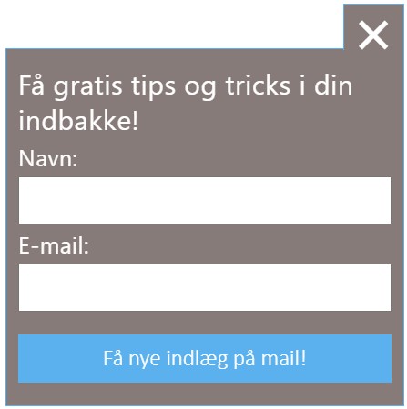 Den færdige slide-in box.