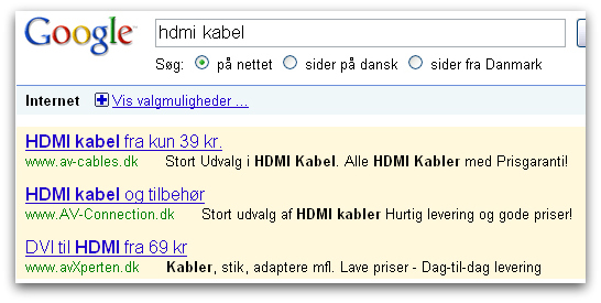 Googler efter et billigt hdmi kabel